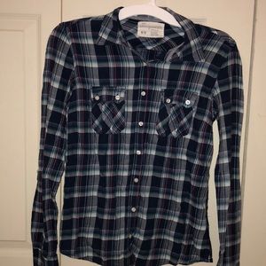 Plaid button up. Cute colors